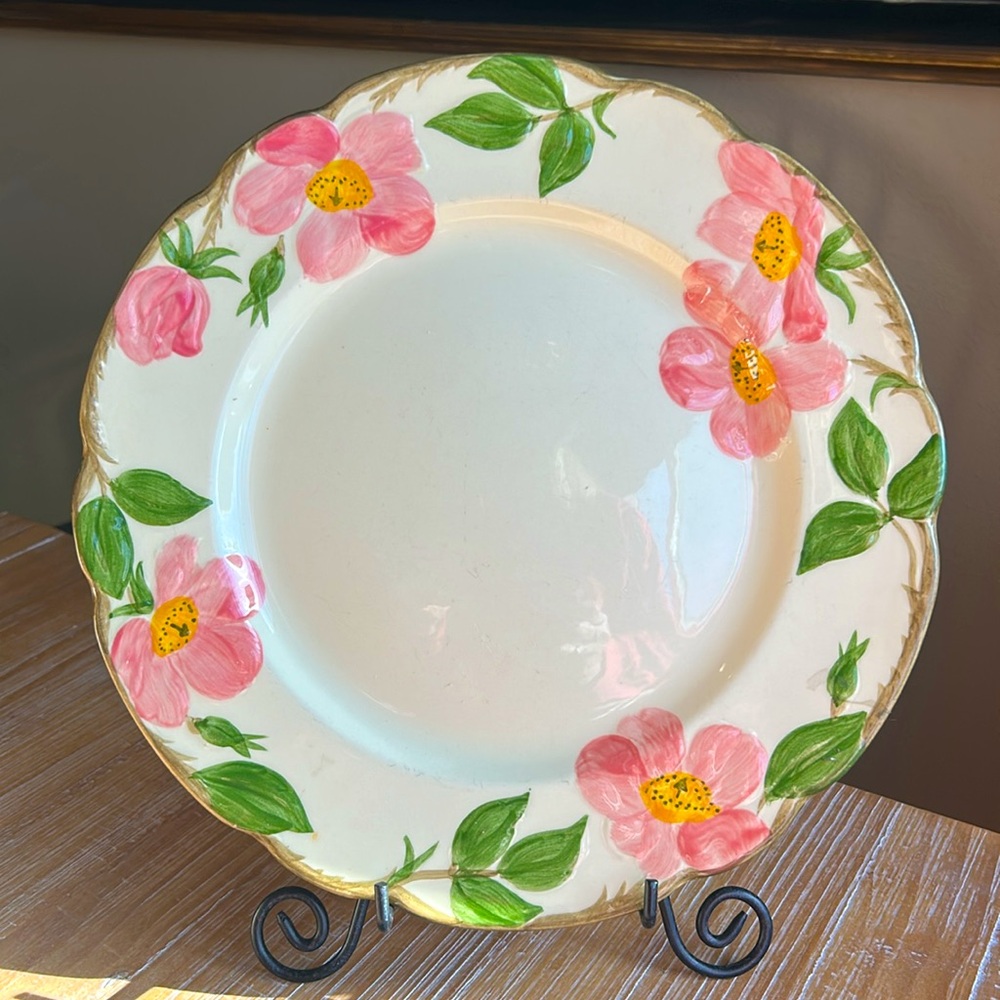 Vintage Franciscan Desert Rose Pattern Hand Painted Earthenware Plate.